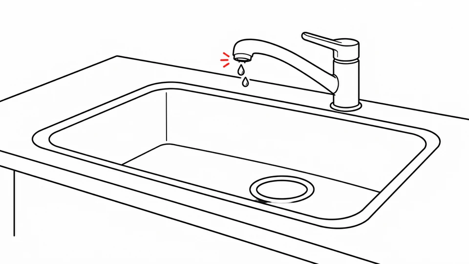 同じ蛇口とシンクを少し離れて撮るイラスト