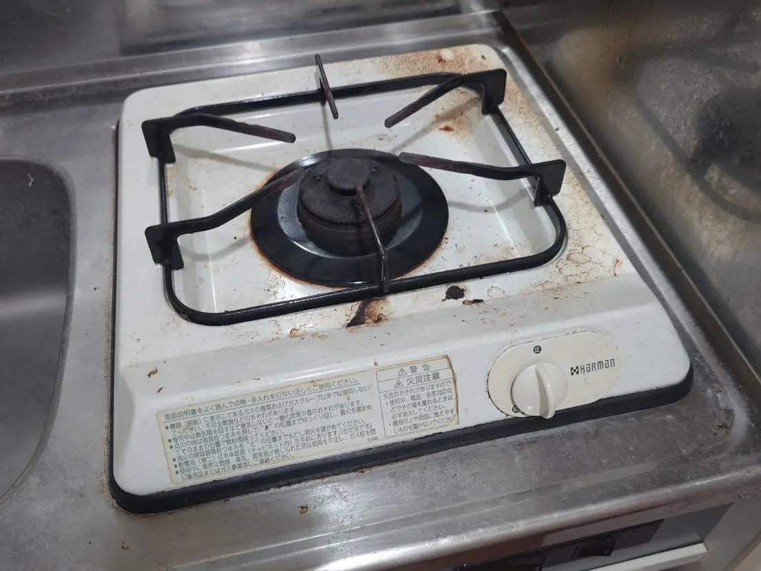 ガスコンロの交換の施工前